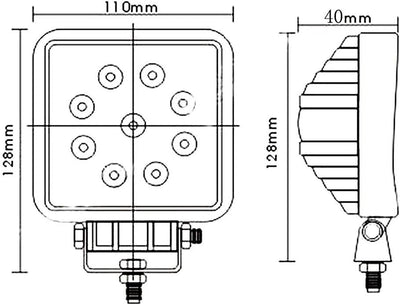 Willpower 10 x Arbeitsscheinwerfer Led Auto 27W 10cm Offroad Scheinwerfer 12V 24V Zusatzscheinwerfer