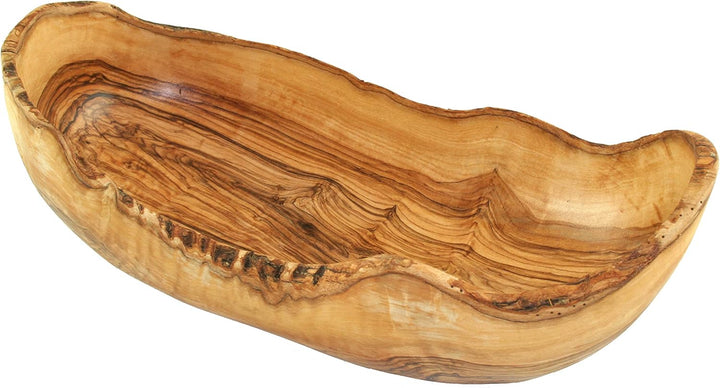 D.O.M.® Obstschale RUSTIKAL aus naturbelassenem Olivenholz in 5 Grössen (Länge 34-36 cm), Länge 34-3