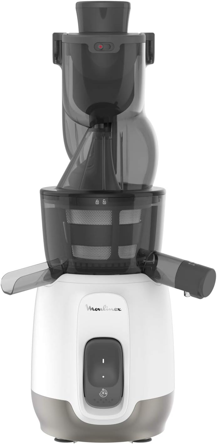 MOULINEX Ultra Juice Entsafter für Kaltsaft 2 Filter Trinkflasche 600 ml extra breit 85 mm Automatis