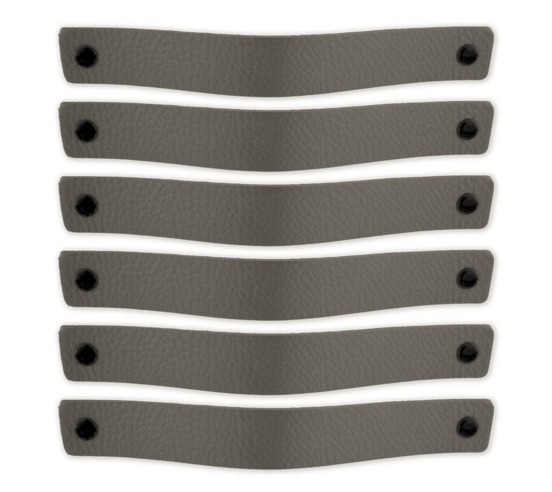 Brute Strength - Ledergriffe für Möbel - Grau - 6 Stück - 20 x 2,5 cm - Schrankgriff, Türgriff für K