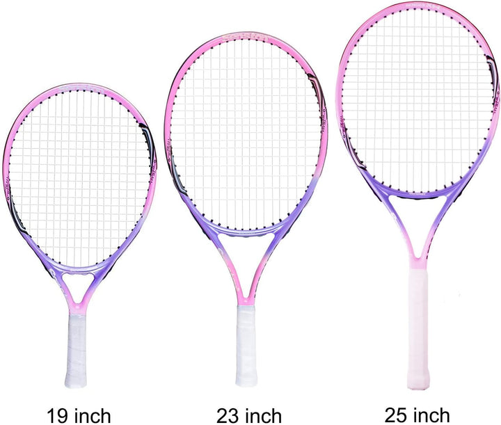 Senston Tennisschläger 19/23/25 One-Piece-Design Tennis Schläger mit Tennistasche,Overgrip,Vibration