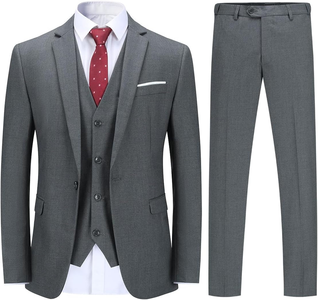 YOUTHUP Herren Anzug Slim Fit 3 Teilig Anzüge für Hochzeit Business Herrenanzug Sakko Anzughose West