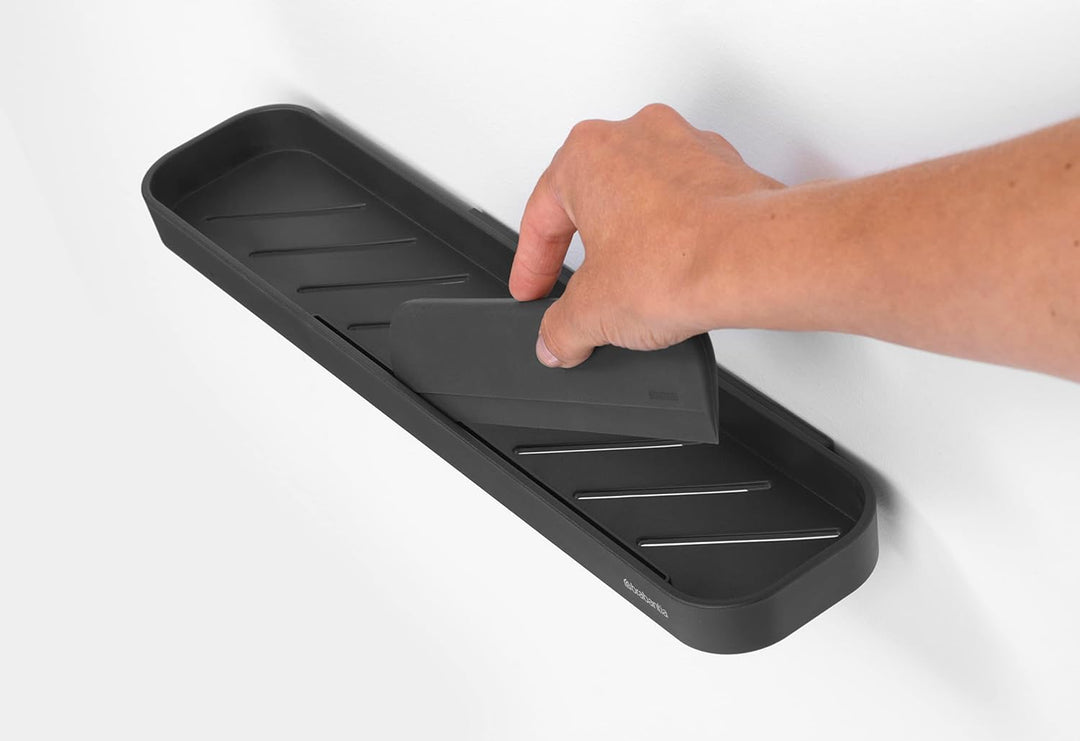 Brabantia - Mindset Duschablage mit Abzieher - Einfache Aufbewahrung - Hygienisches Wasserabflusssys