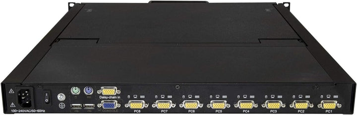 StarTech.com 8 Port Rack KVM Konsole mit 1,8 m Kabeln - US Tastatur(QWERTY), Integrierter KVM Switch
