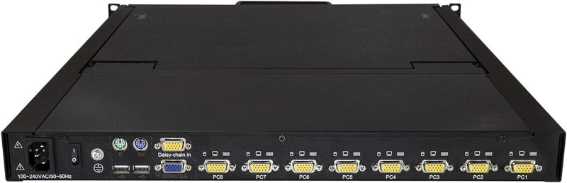 StarTech.com 8 Port Rack KVM Konsole mit 1,8 m Kabeln - US Tastatur(QWERTY), Integrierter KVM Switch