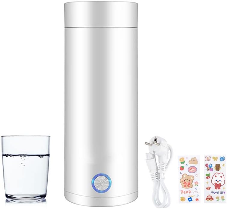 Tragbarer Elektrischer Wasserkocher, 400ml Reise Wasserkocher, Schneller Wasserkocher mit Trennbares