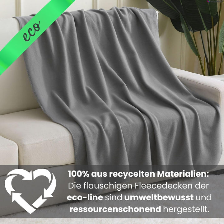 wometo 10er Vorteilspack Eco Fleecedecke aus 100% recyceltem Material +geprüft 130x160 ca.