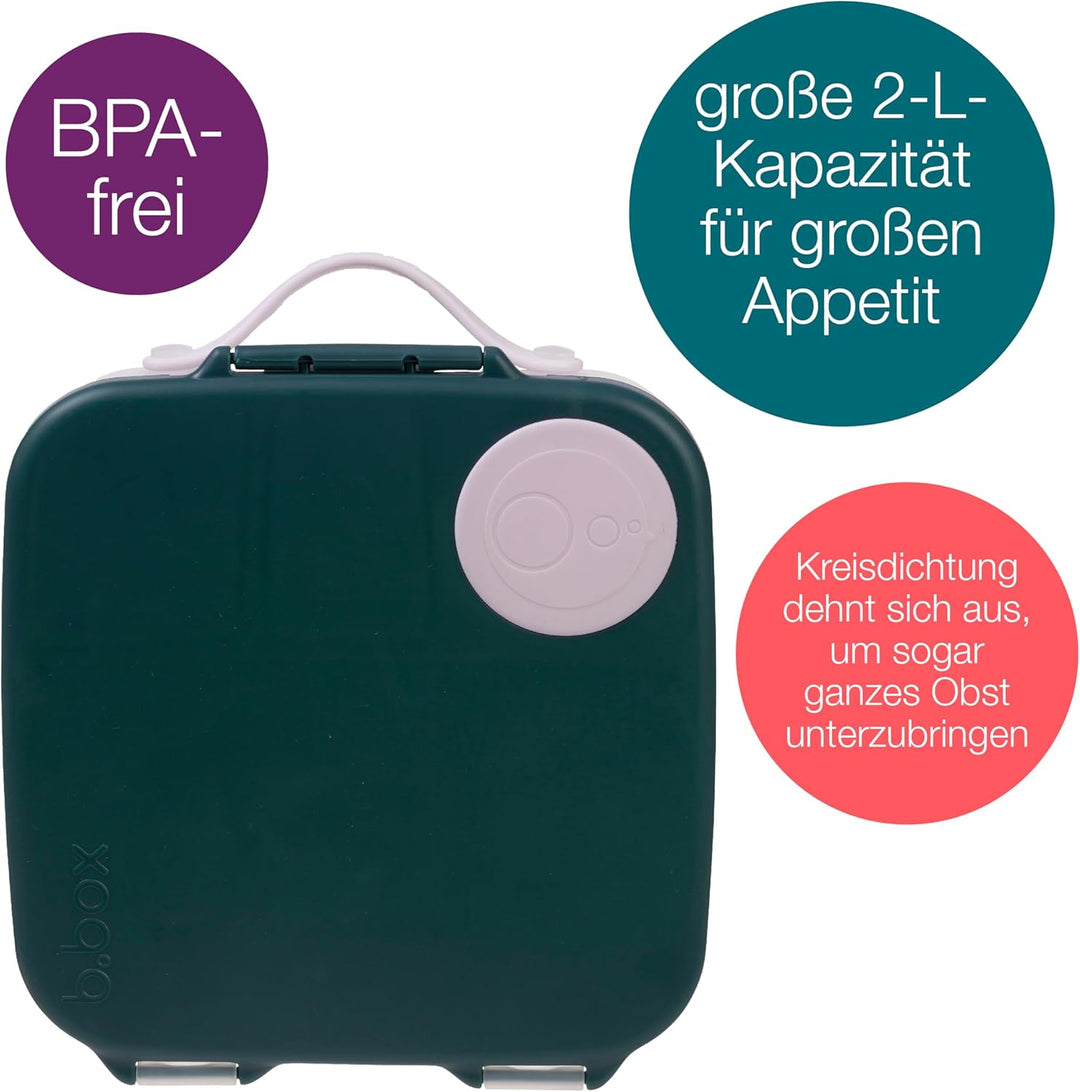 b.box Lunchbox mit Unterteilung für Kinder, Silikon, mit verstellbaren Trennwänden, Indigo Rose, Ind