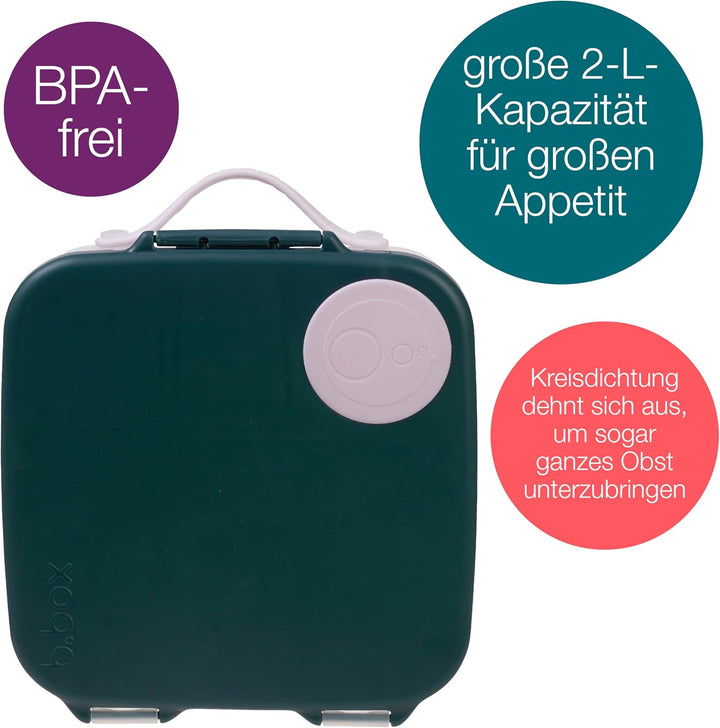 b.box Lunchbox mit Unterteilung für Kinder, Silikon, mit verstellbaren Trennwänden, Indigo Rose, Ind