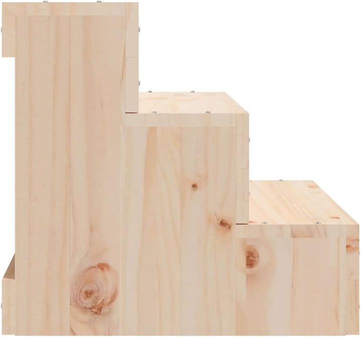 vidaXL Haustiertreppe, Hundetreppe mit Holzrahmen, Katzentreppe mit 3 Stufen, Aufstiegshilfe Treppe