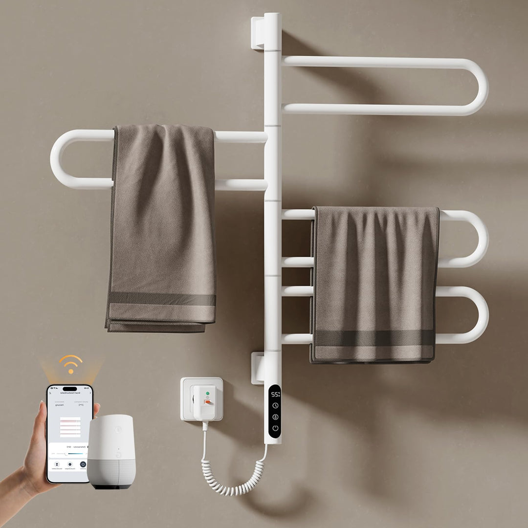EMKE Handtuchheizkörper Elektrisch 78 x 43 cm, WiFi Smart Thermostat elektrischer Badheizkörper, 180