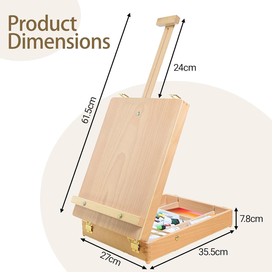 Tischstaffelei, Premium-Holz-Sketchbox-Staffelei, Kofferstaffelei, Staffelei kinder Erwachsene, Küns