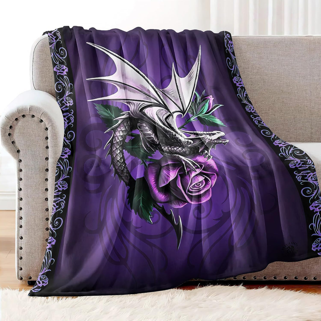 YISUMEI Decke 150x200 cm Kuscheldecken Sanft Flanell Weich Fleecedecke Bettüberwurf Drachen Schönhei