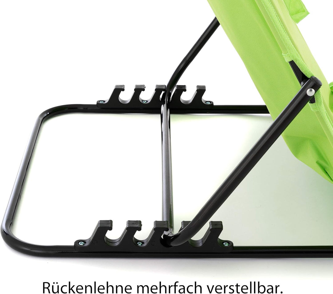 Nexos Trading 2er Set Strandmatte Beach-Matte gepolstert faltbar verstellbare Rückenlehne (Grün - ei
