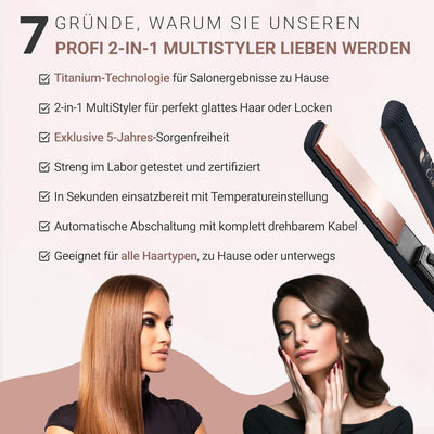 Glätteisen Locken und Glätten Haarglätter - 5 Jahre sorgenfreie Benutzung - Haar Styling Hair Straig