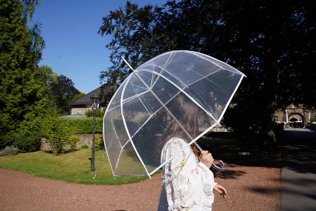 VON LILIENFELD Regenschirm Glockenschirm Transparent Durchsichtig Hochzeitsschirm Damen Herren Melin