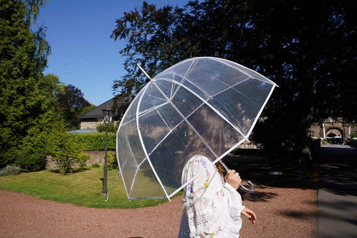 VON LILIENFELD Regenschirm Glockenschirm Transparent Durchsichtig Hochzeitsschirm Damen Herren Melin