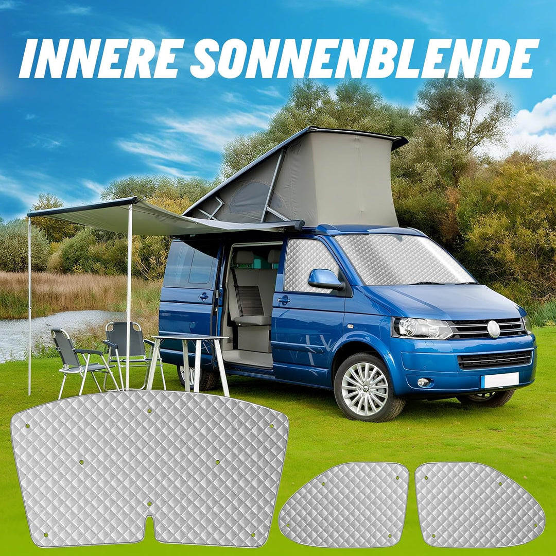 MaxEarn Thermomatte Fahrerhaus passend für VW T5 & T6(ab 2003), Luxus Interne Auto Sonnenblende Fron