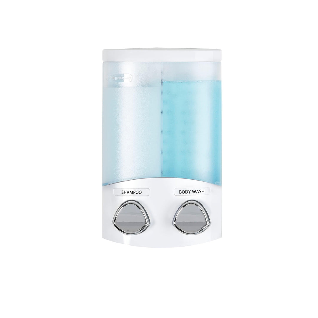 Better Living Seifen-, Duschgel- und Shampoo-Spender, in Chrom-Finish, weiss, 2-Chamber Weiss 2-Cham