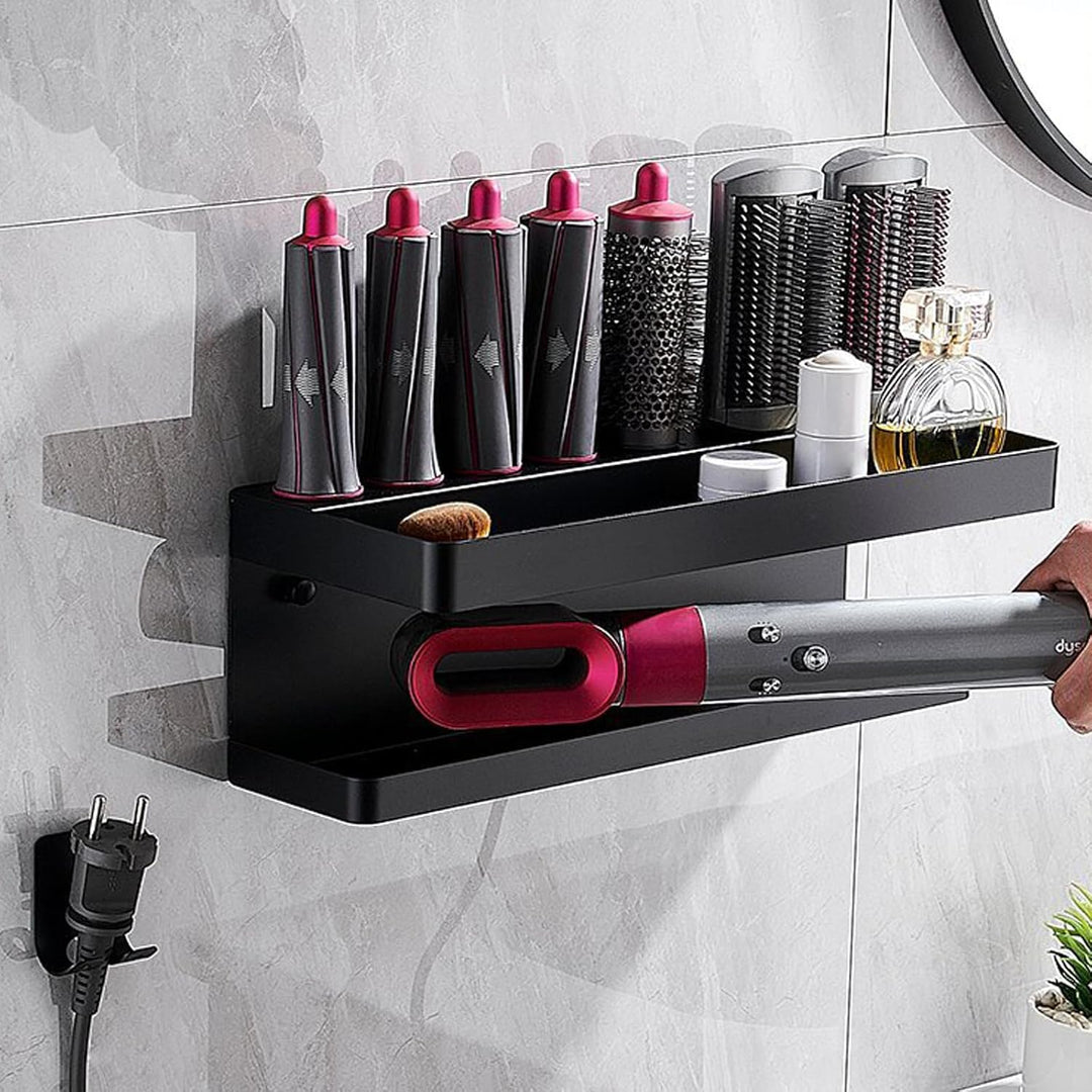 Wandhalterung Curling Halter Organizer Stand Lagerregal für Dyson Airwrap, Edelstahl ohne Stanzen Au