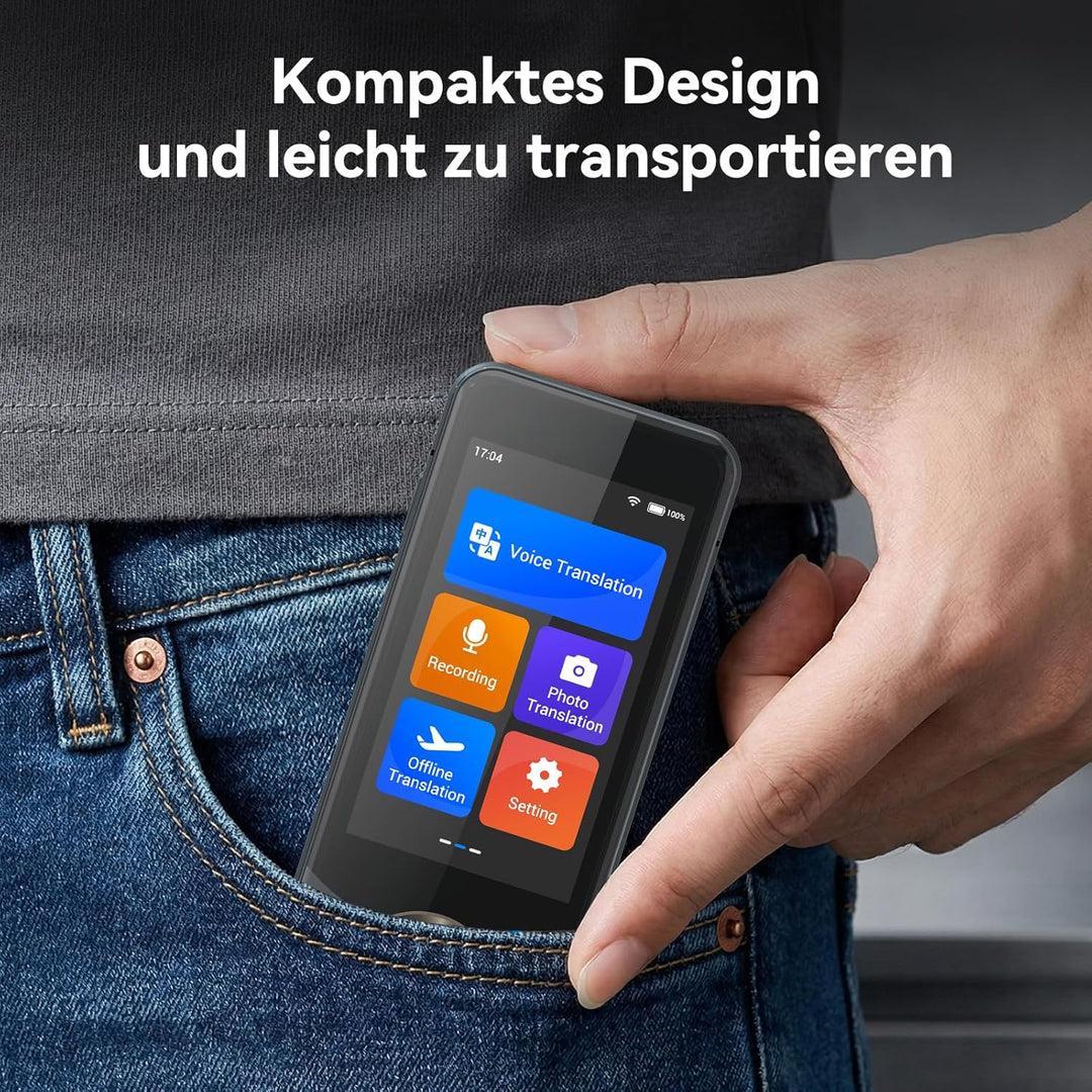 Wooask W10 Sprachübersetzer Gerät Ohne Internet, Übersetzer Echtzeit 140+ Sprachen Und Akzente Mit W
