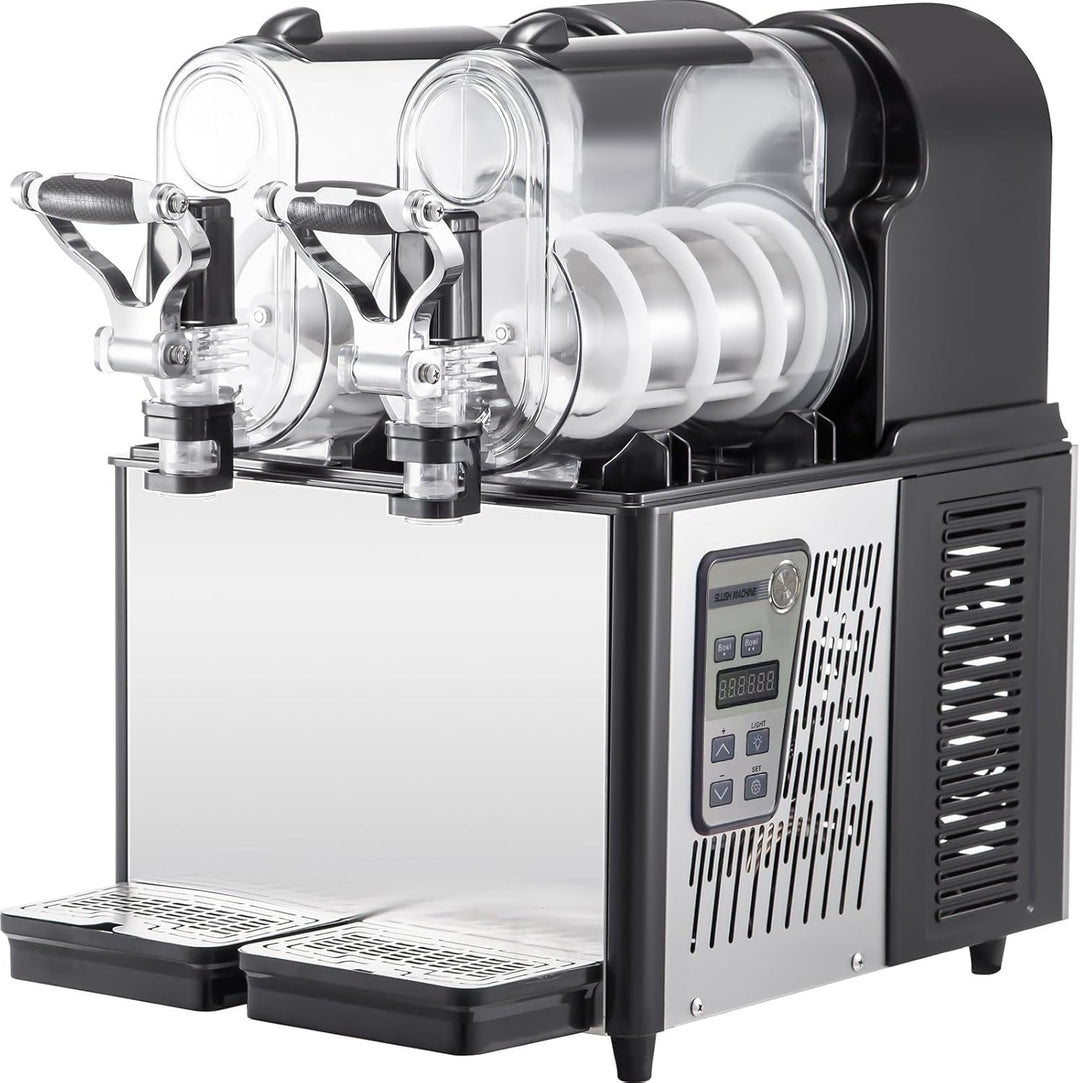 Kommerzielle Slusheis Maschine, 2x3 L Doppeltank Tassen elektrische Schneeschmelz-Slush-Smoothie-Mas