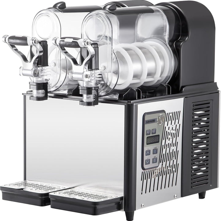 Kommerzielle Slusheis Maschine, 2x3 L Doppeltank Tassen elektrische Schneeschmelz-Slush-Smoothie-Mas
