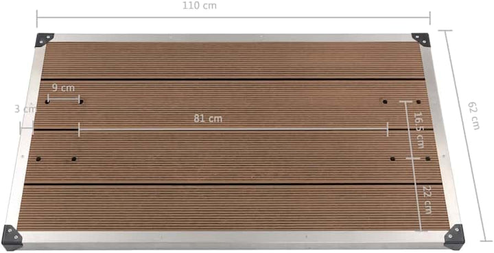 vidaXL Garten Duschwanne mit Lattendesign für 2 Personen Bodenelement für Solardusche Gartendusche P