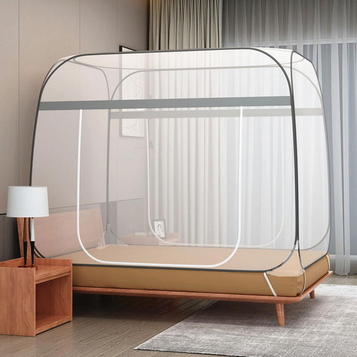 Moskitonetz Bett,180X200cm Zusammenklappbares Moskitonetz,Doppeltür-Moskito-Campingzelt,Faltbares An