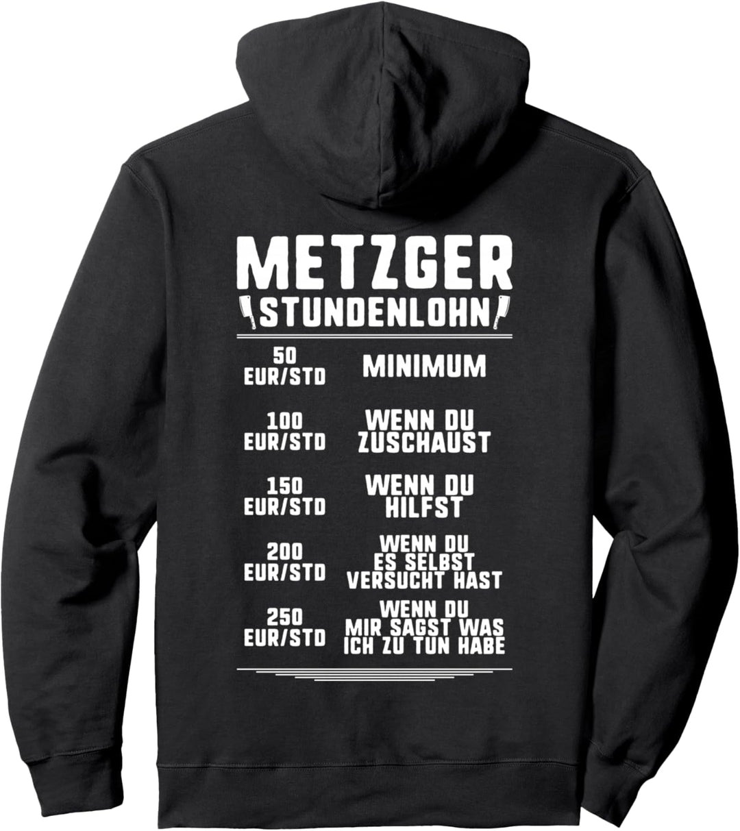 Fleischer Stundenlohn Metzger Pullover Hoodie