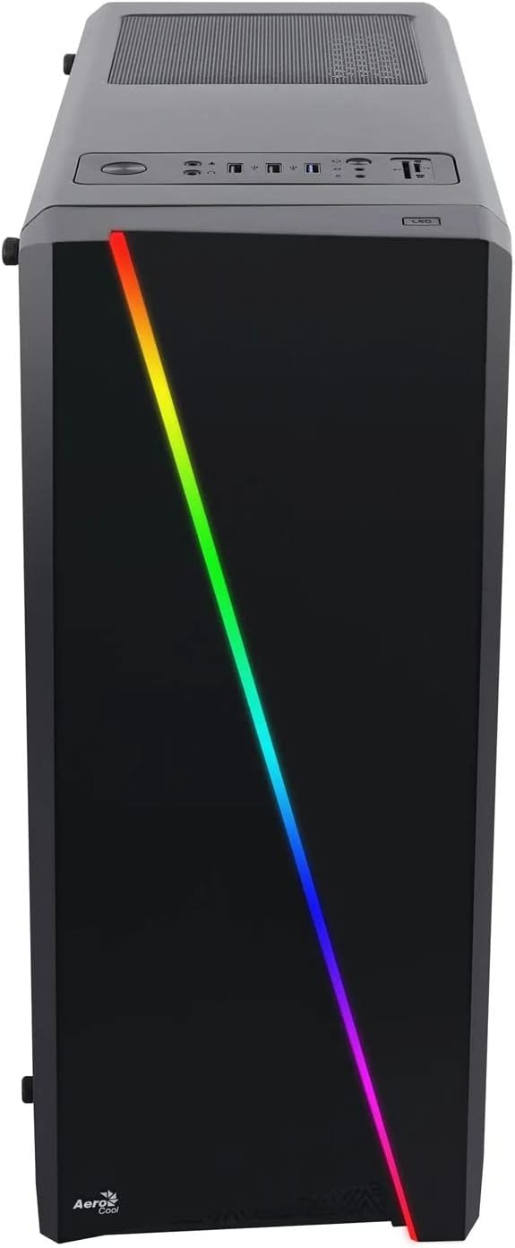 Aerocool CYLON - PC-Gehäuse (Semi-Fackel, ATX, Acryl-Seitenwand, RGB-LED an der Vorderseite, 13 Lich