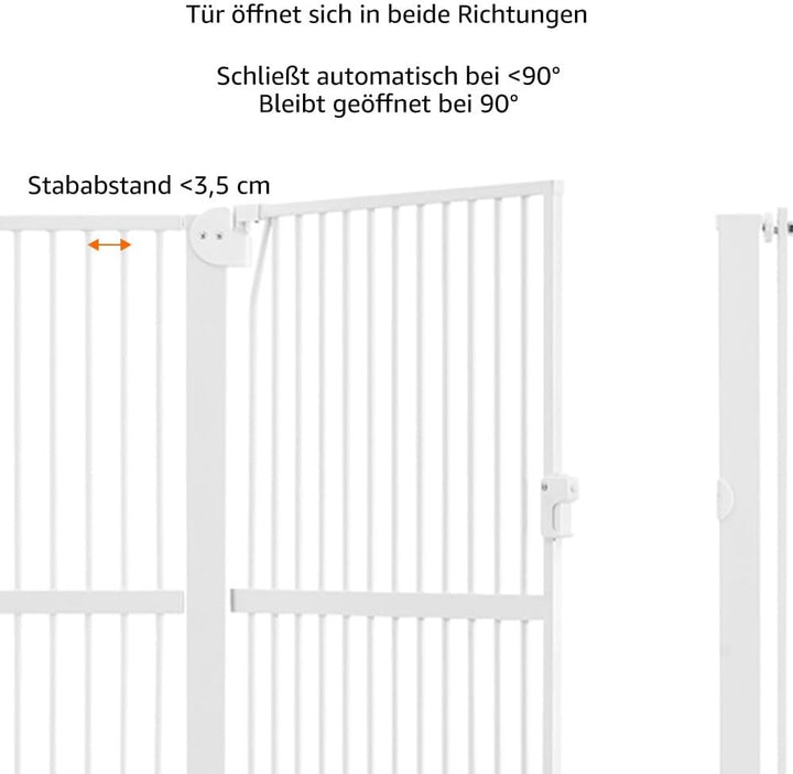 unipaws 142 cm hohes Türschutzgitter ohne Bohren – Druckmontiertes Hundegitter &amp; Türgitter für Katze