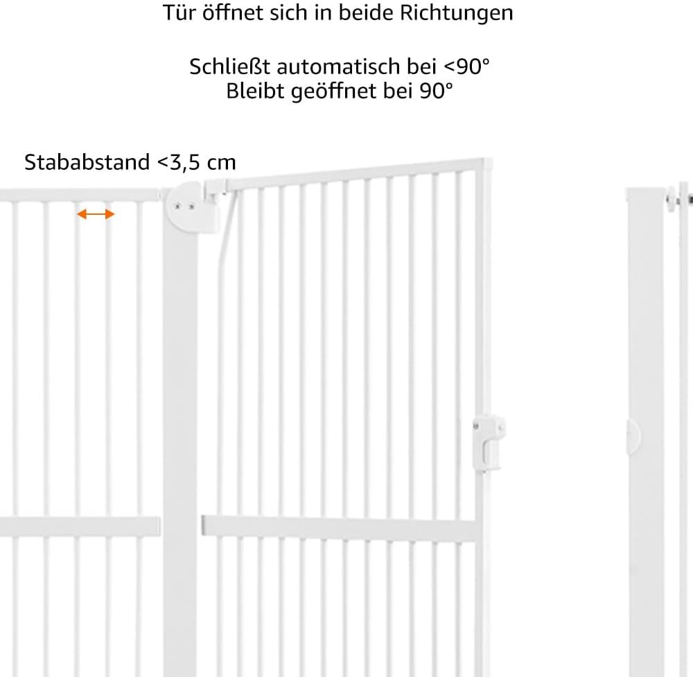 unipaws Hundegitter, 142 cm hoch, 75-95 cm breit, druckmontiertes Katzengitter für Tür, Innentreppe,