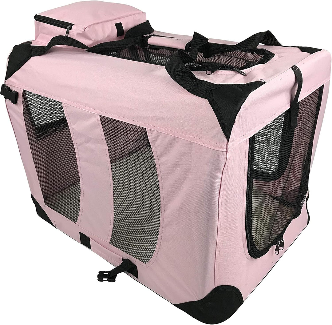 Haustiertransporter, aus weichem Stoff, faltbar, stabil, klein, 49,5 x 34,5 x 35 cm, Pink Small, Sma