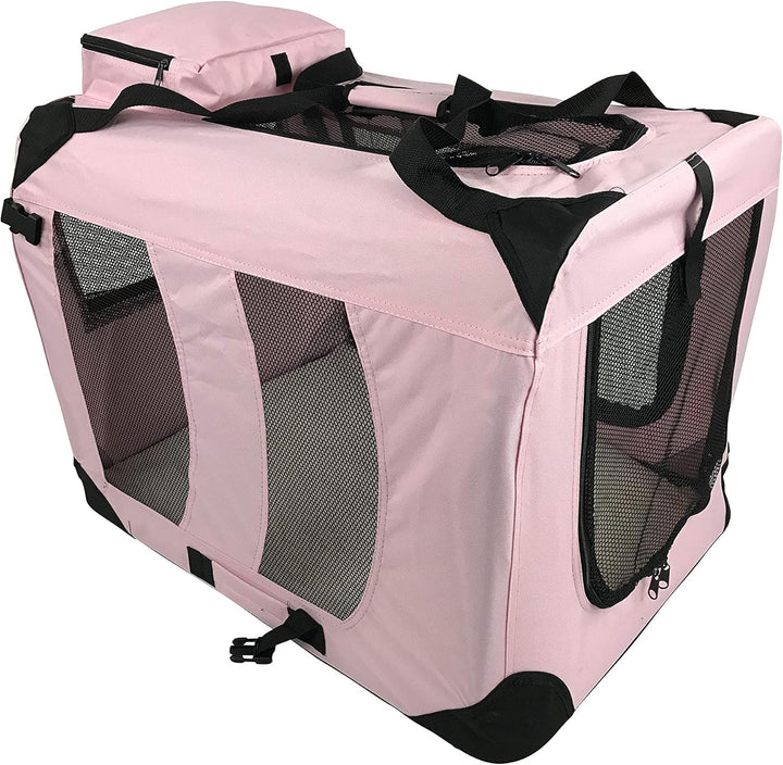 Haustiertransporter, aus weichem Stoff, faltbar, stabil, klein, 49,5 x 34,5 x 35 cm, Pink Small, Sma