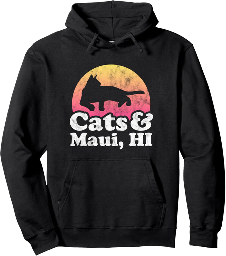 Cats and Maui, HI Herren oder Damen Katze und Hawaii Pullover Hoodie