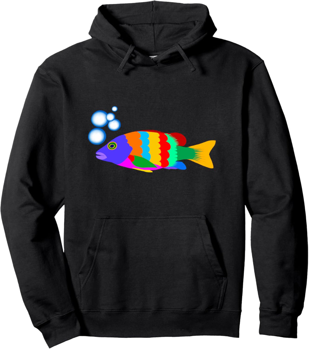 Bunter Fisch Pullover Hoodie