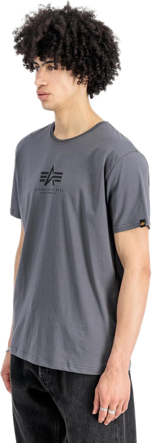 Alpha Industries Herren Basic Mid Logo T-Shirt S Grau, S Grau