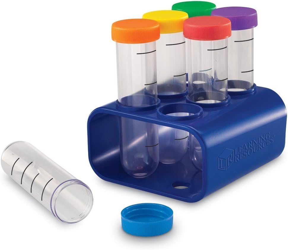 Learning Resources Primary Science, Riesen-Reagenzgläser mit Halterung, Mittel