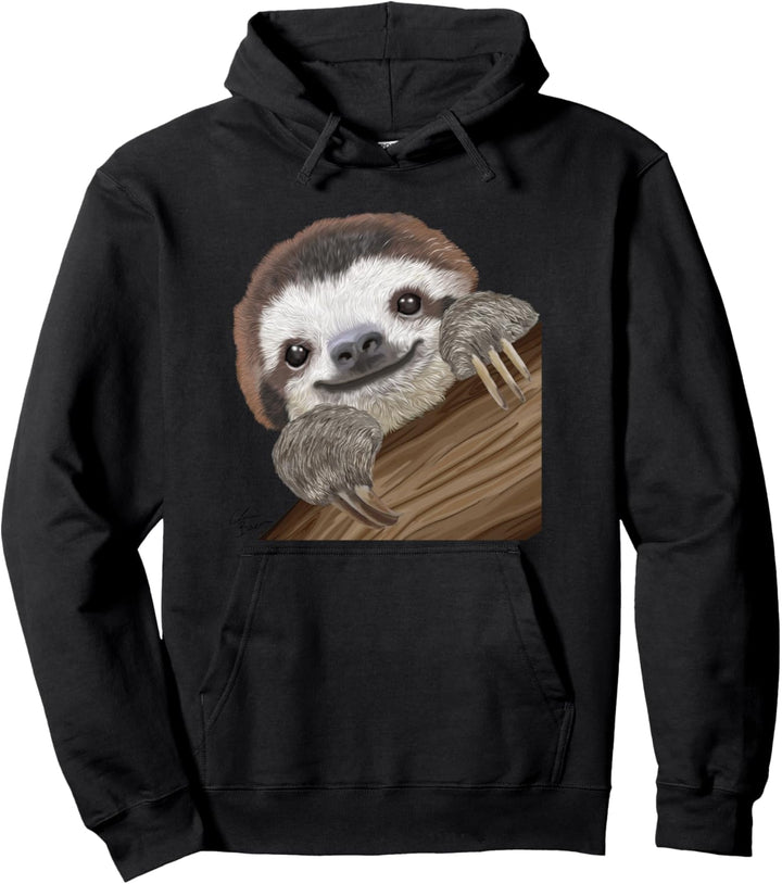 Faultier, Rot, Wildtier-Liebe, Tier-Nase, Wohlergehen, für Kinder und Erwachsene Pullover Hoodie
