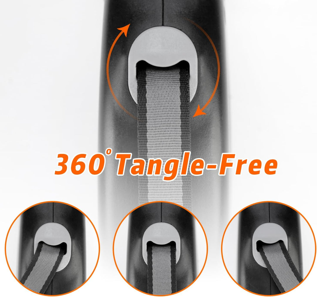 Einziehbare Hundeleine, 7,8 m, robuste Hundeleine für Hunde bis zu 50 kg, Starkes Nylonband, kein Ve