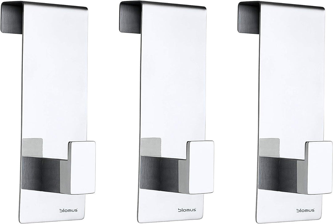 blomus -MENOTO- Set 3 Türhaken aus poliertem Edelstahl, Wandhaken starke Ausführung, Türgarderobe zu