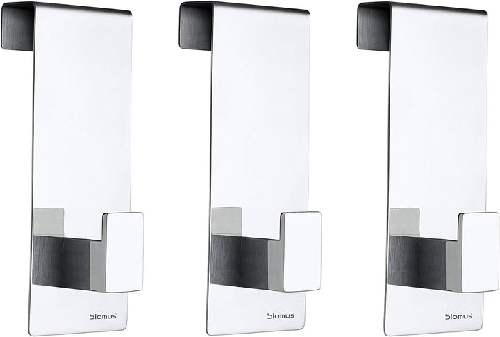 blomus -MENOTO- Set 3 Türhaken aus poliertem Edelstahl, Wandhaken starke Ausführung, Türgarderobe zu