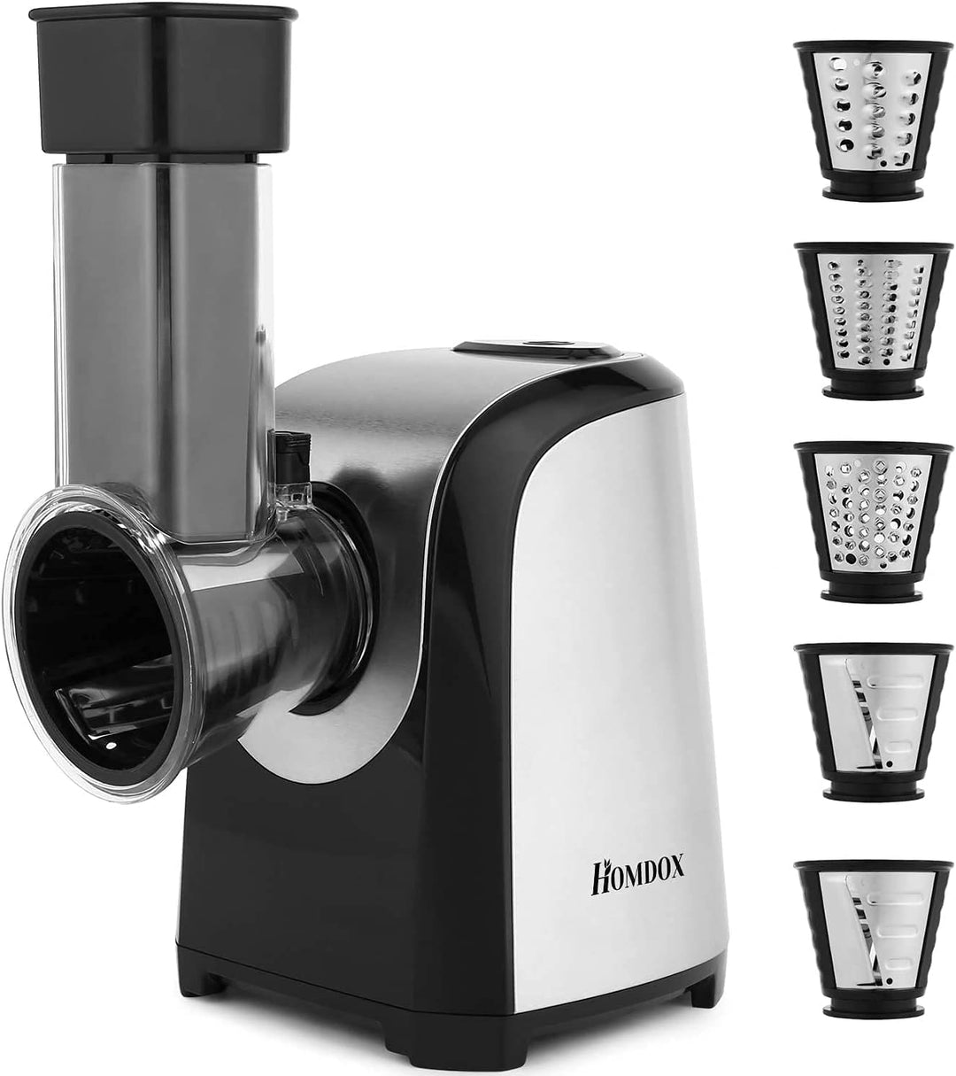 Gemüseschneider Elektrischer Zerkleinerer Multifunktion 5 in 1, Küchenmaschine 150W, Spiralschneider