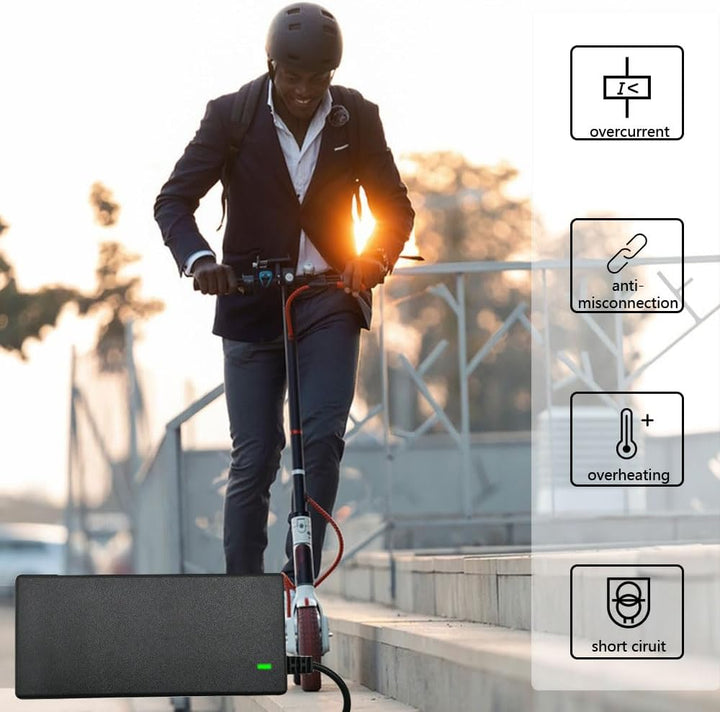 ZOYDP 54.6V 2A Li-ion Ladegerät für 48V 13S Lithium Batterie, E Scooter Ladekabel, e Scooter Ladeger