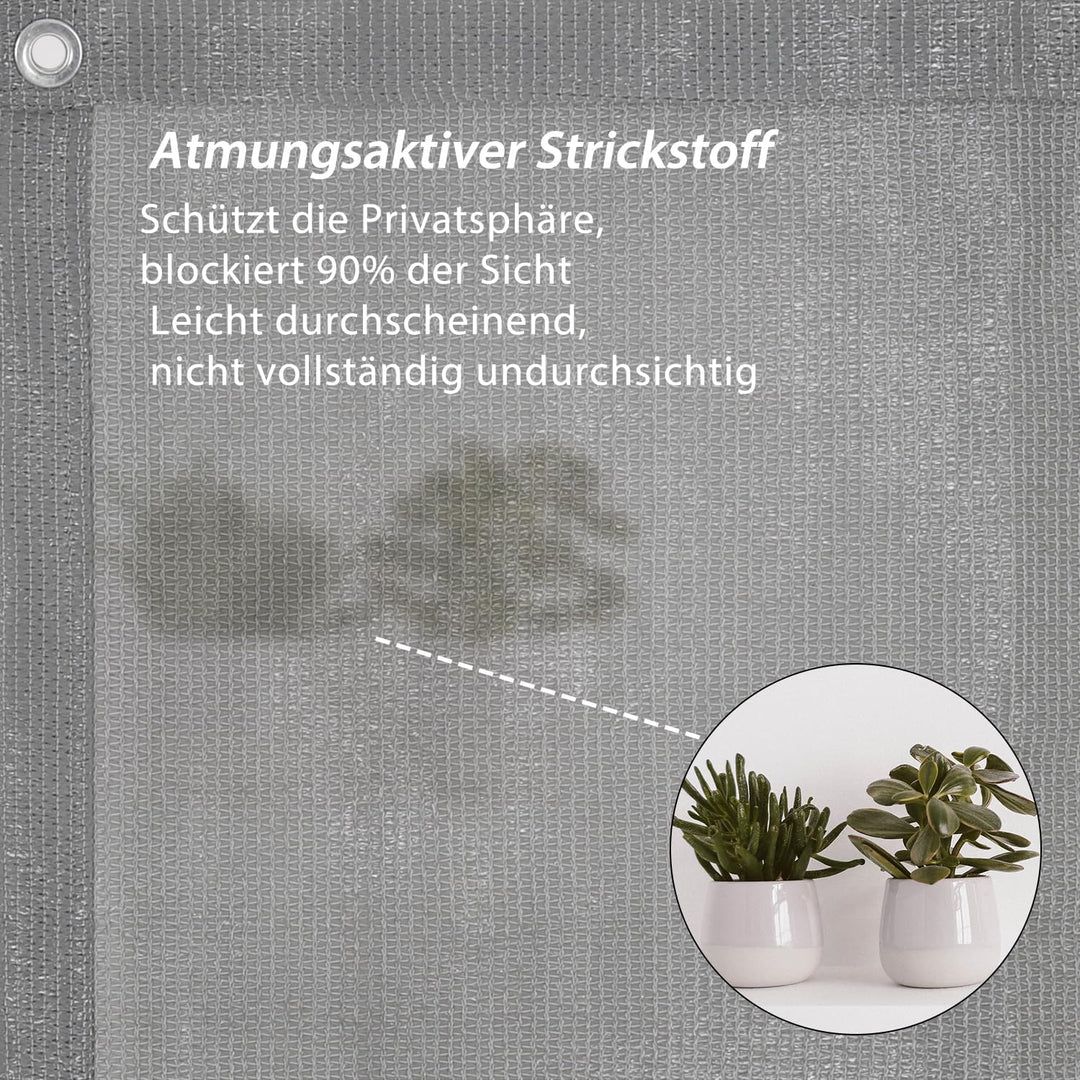 Sekey Balkon Sichtschutz Balkonabdeckung HDPE 220 g/m², 75x500cm, Leicht Transparent Wind- und UV-Sc