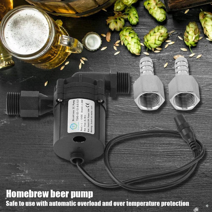 Zerodis Bierpumpe DC 12V 18W Pump Homebrew Pumpenzirkulation Brushless Bierpumpen für das Bierbrauen