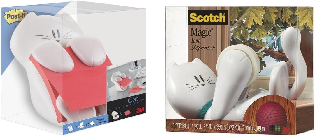 Post-it "Super Sticky Z-Notes Spender" ausgefallene Zettelbox in Katzen-Form – 1x Zettelhalter Katze