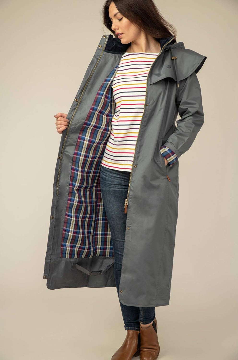 Lighthouse Outback - Damen Regenmantel - lang - wasserdicht 40 Urban Grau, 40 Urban Grau