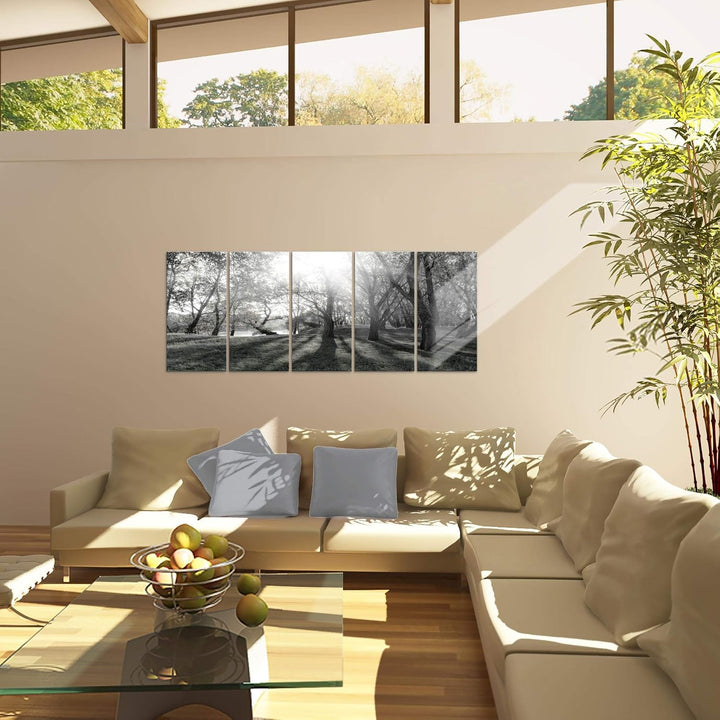 Runa Art Bild Wald Landschaft Wandbilder auf Vlies Leinwand 5 Teilig Wanddekoration Schlafzimmer Woh
